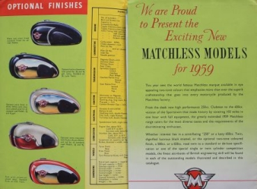 Matchless Motorbike Modelprogram 1958 "This time...make it" Motorbikebrochure (9559)